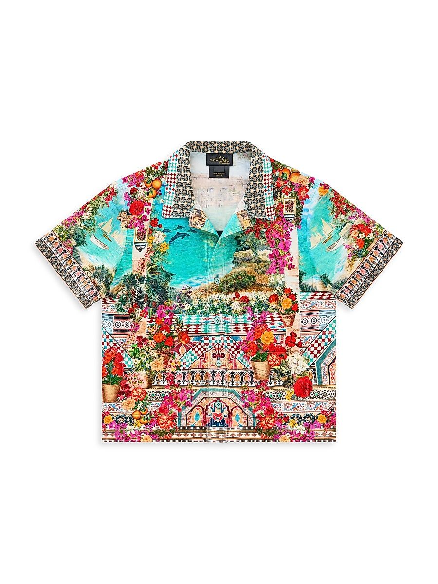 Little Boy's and Boy's Short-Sleeve Cabana Shirt - Size 8