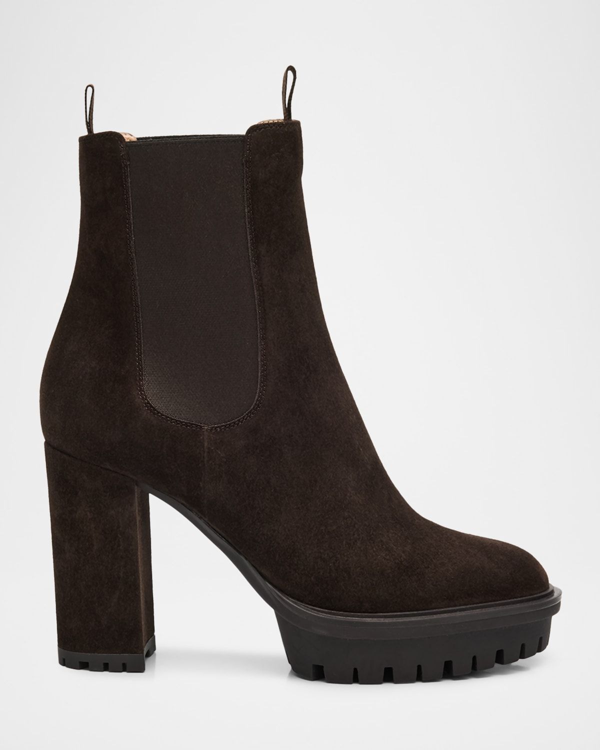 Suede Lug-Sole Booties