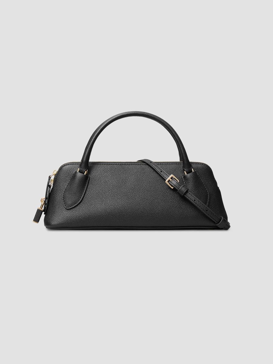Tory Burch Women's Lock Leather Top Handle Bag - Black