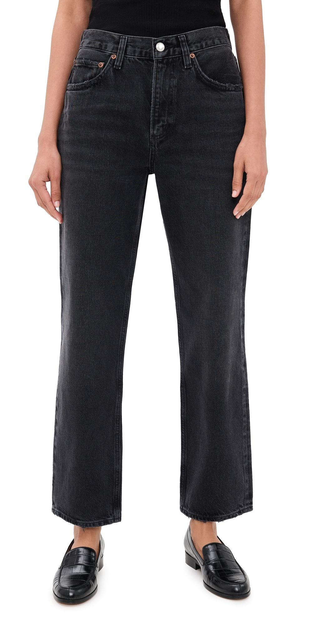 AGOLDE 90s Pinch Waist High Rise Straight Jeans Hitch 28