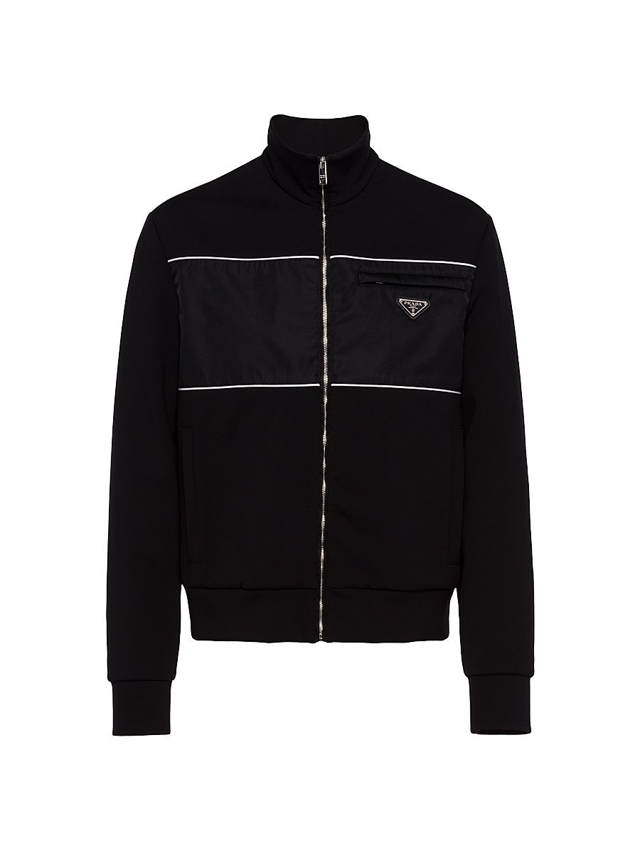 Men's Sweatshirt With Re-Nylon Details - Black - Size XL