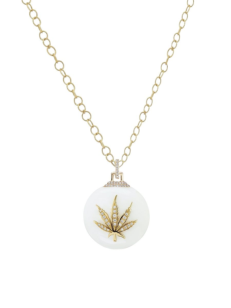 Women's Amuleti 18K Yellow Gold, White Onyx & Diamond Locket Necklace - White Onyx