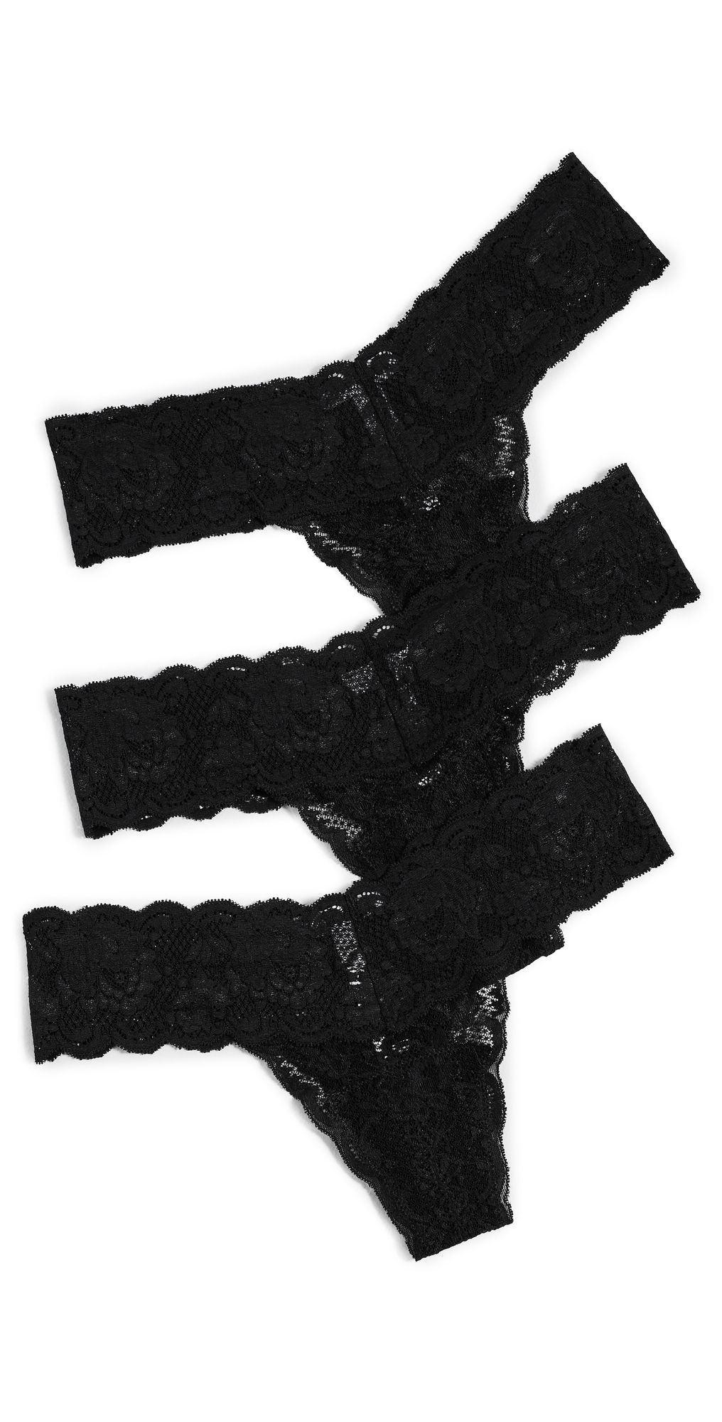 Cosabella Never Say Never 3 Pack Low Rise Thong Blk Blk Blk One Size