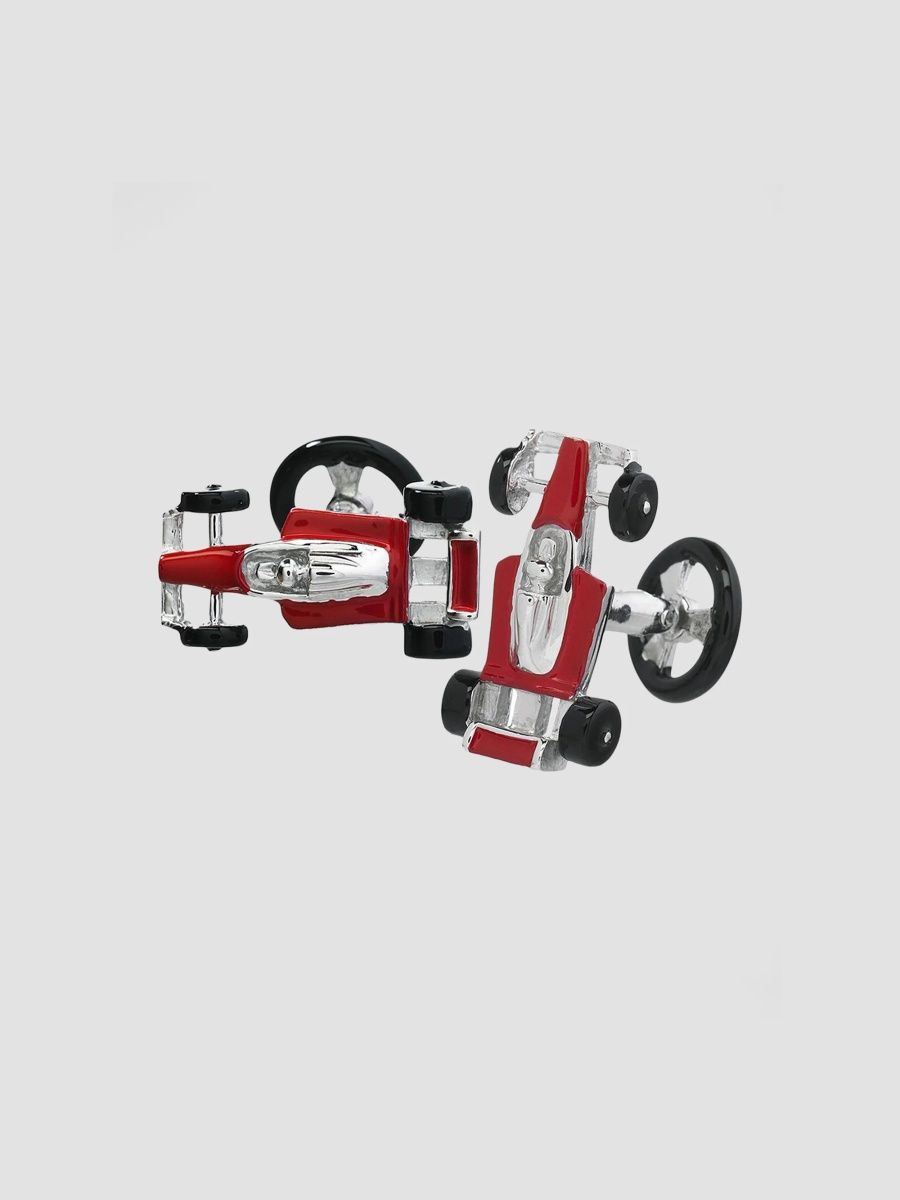 Jan Leslie Men's Race Car Cuff Links - Red