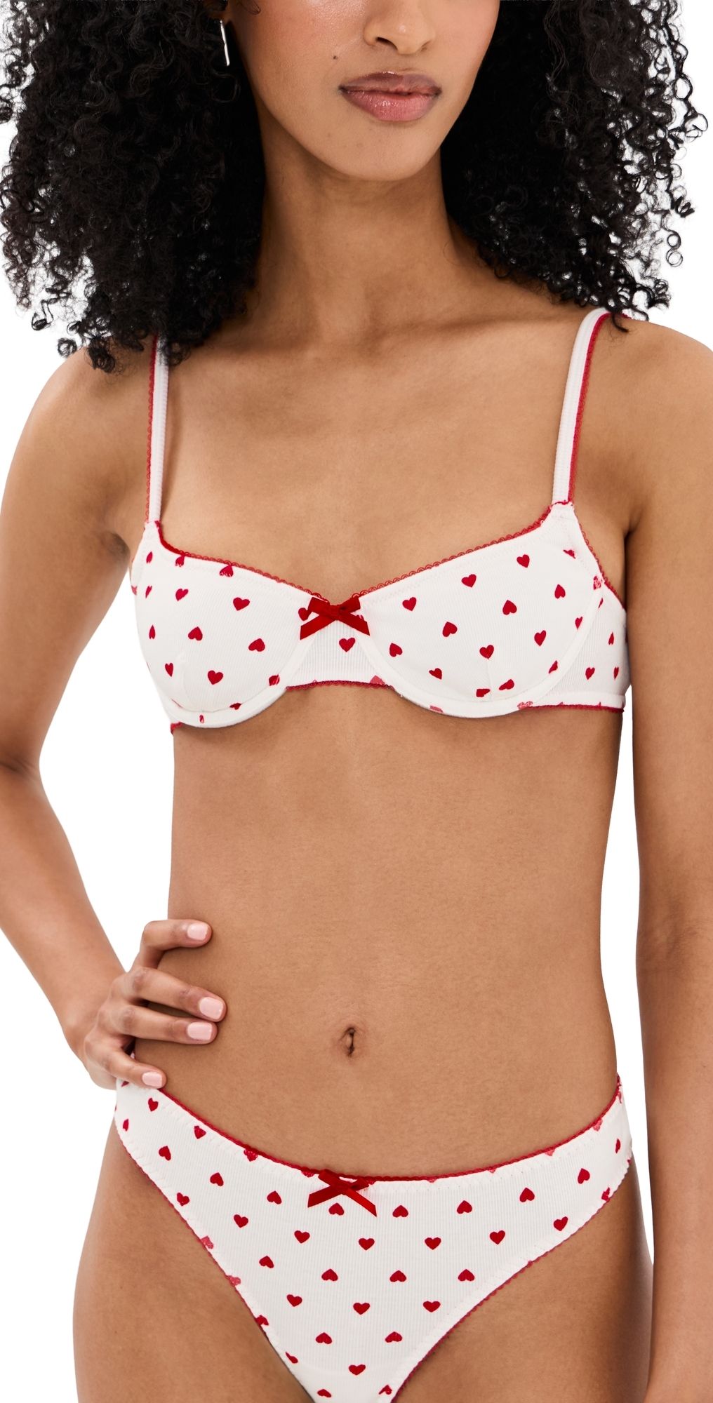 Kat the Label Hugo Underwire Bra Heart Print M