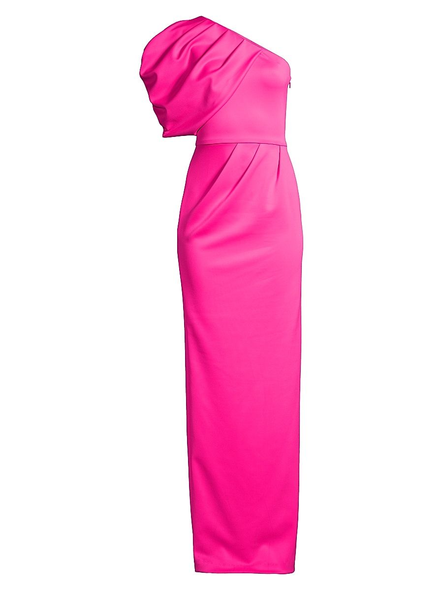 Women's Egan One-Shoulder Gown - Iconic Pink - Size 14
