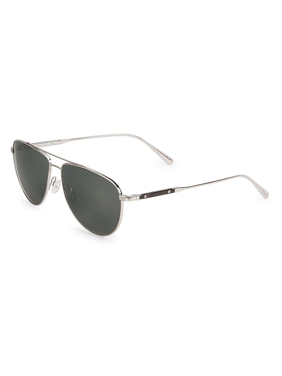 Men's Disoriano 58MM Pilot Sunglasses - Silver