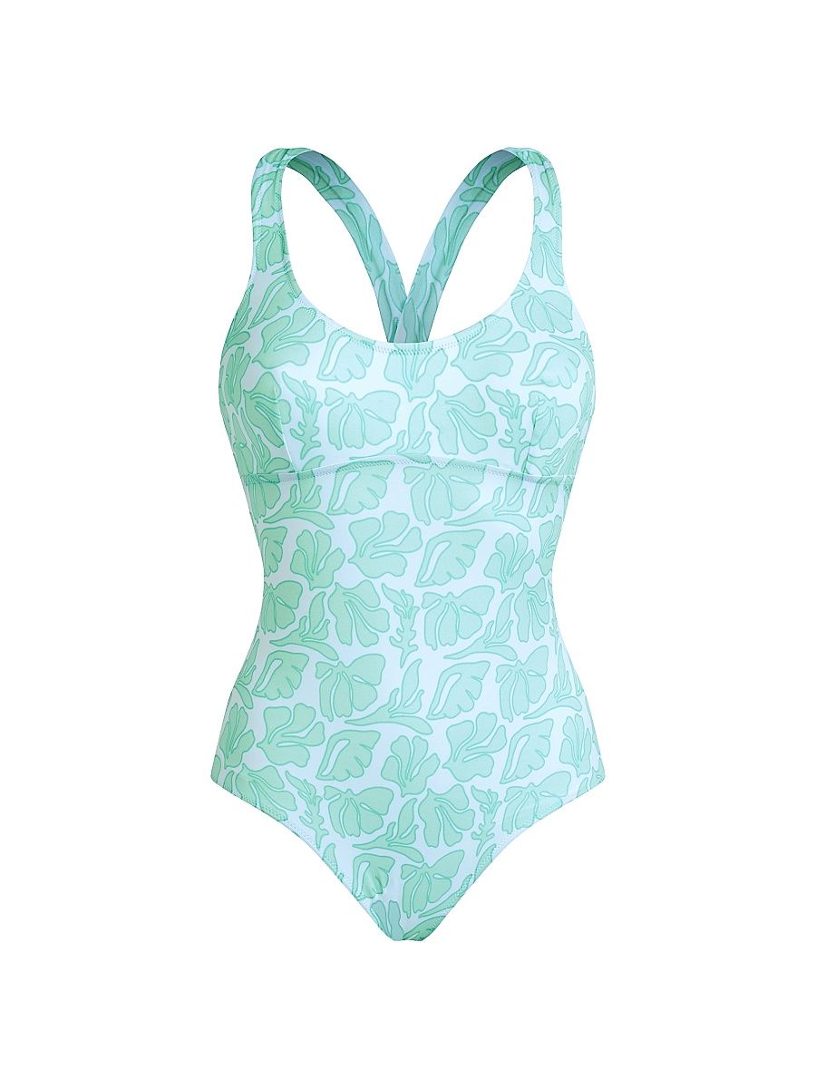 Women's Seashell-Print Jersey One-Piece Swimsuit - Blanc - Size XS