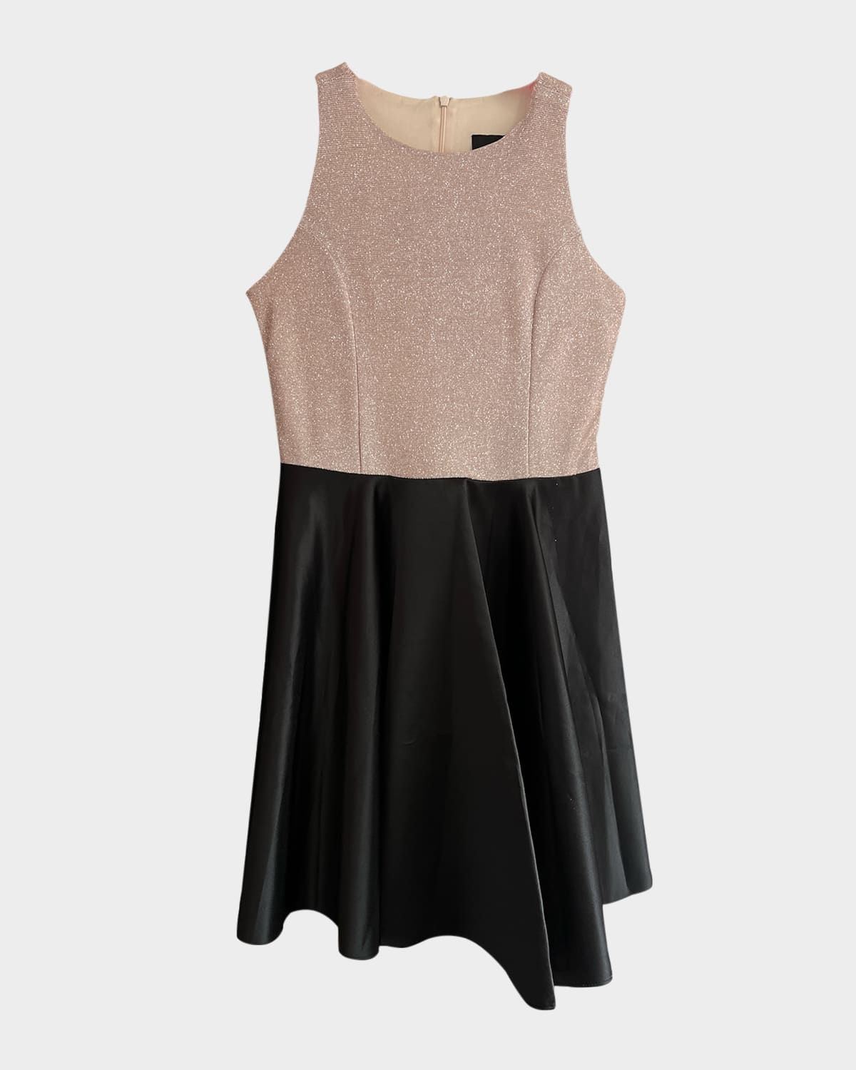 Girl & apos;s Two-Tone Fit-&-Flare Dress, Size 7-16