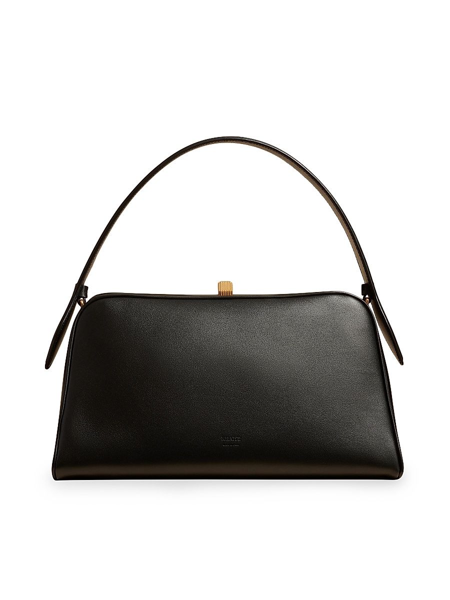 Women's Cate Leather Top Handle Bag - Black