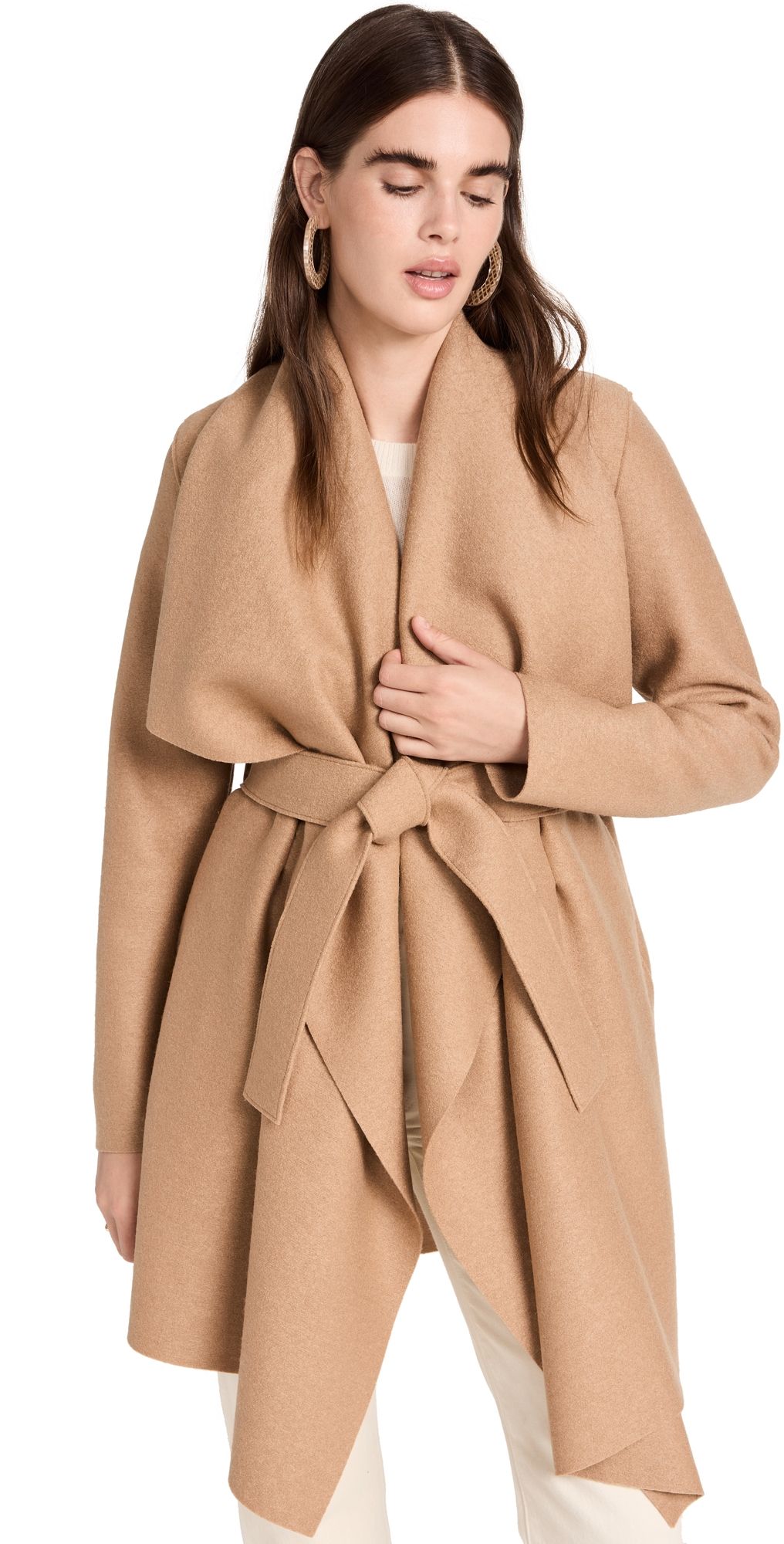 Harris Wharf London Women Blanket Coat Tan 38