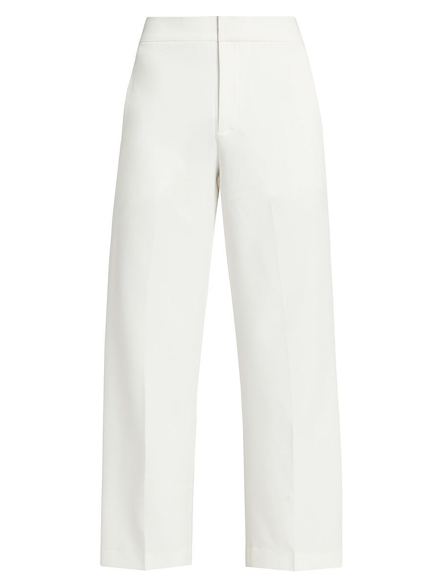 Women's Pleated Wide-Leg Pants - Ivory - Size 12