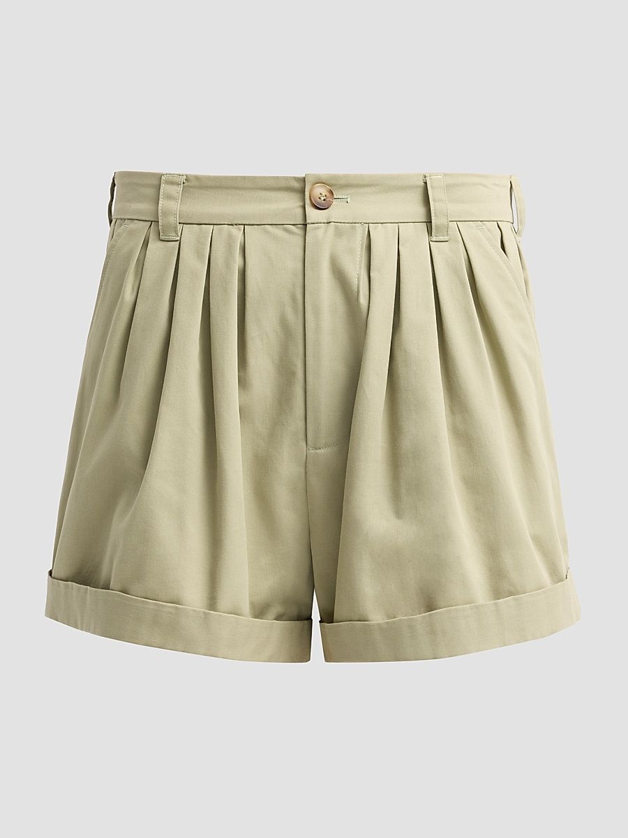 Women's Declan Pleated Shorts - Tea Leaf - Size 6