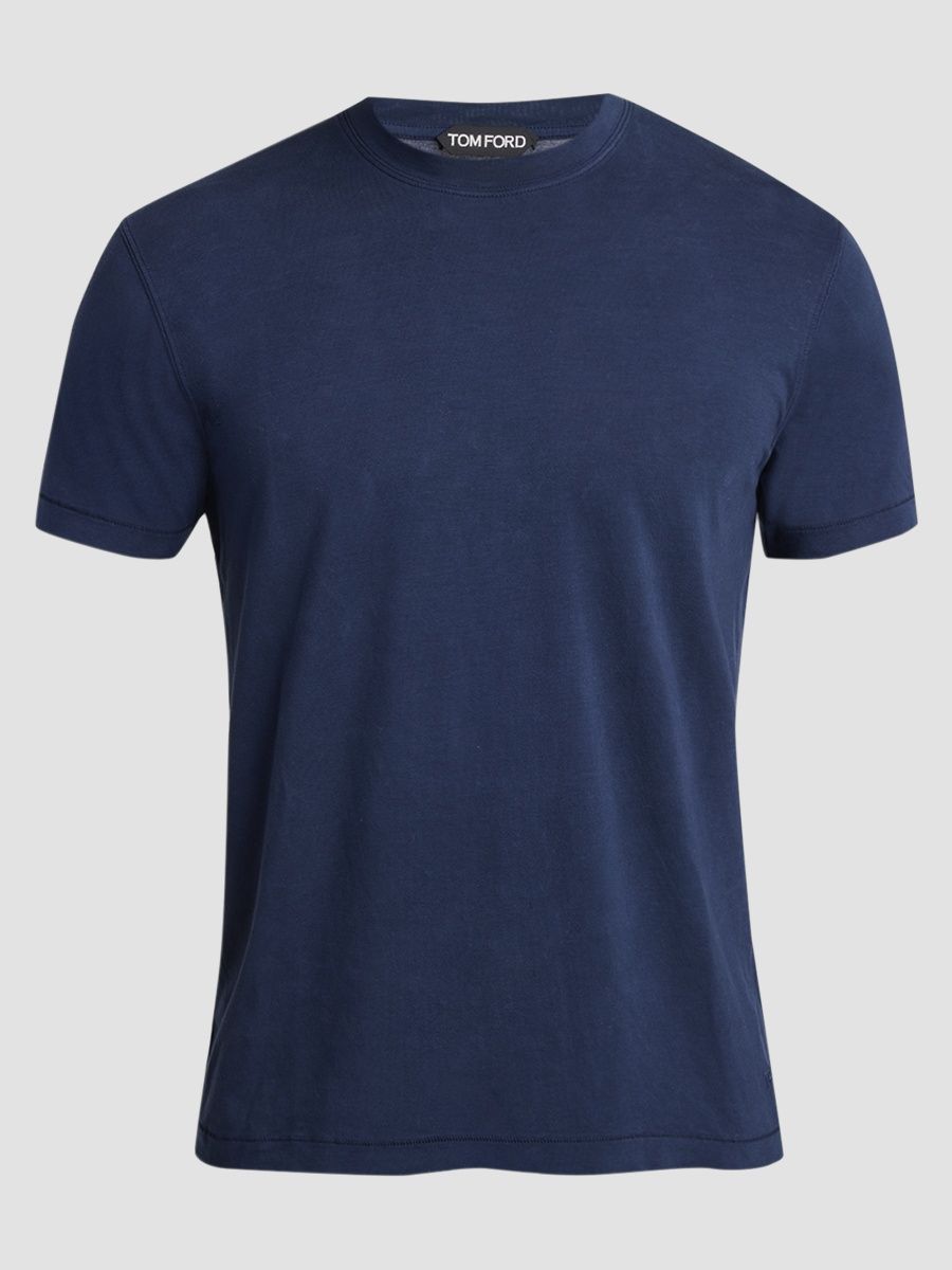 TOM FORD Men's Crewneck Cotton-Blend T-Shirt - Ocean Cave - Size 50