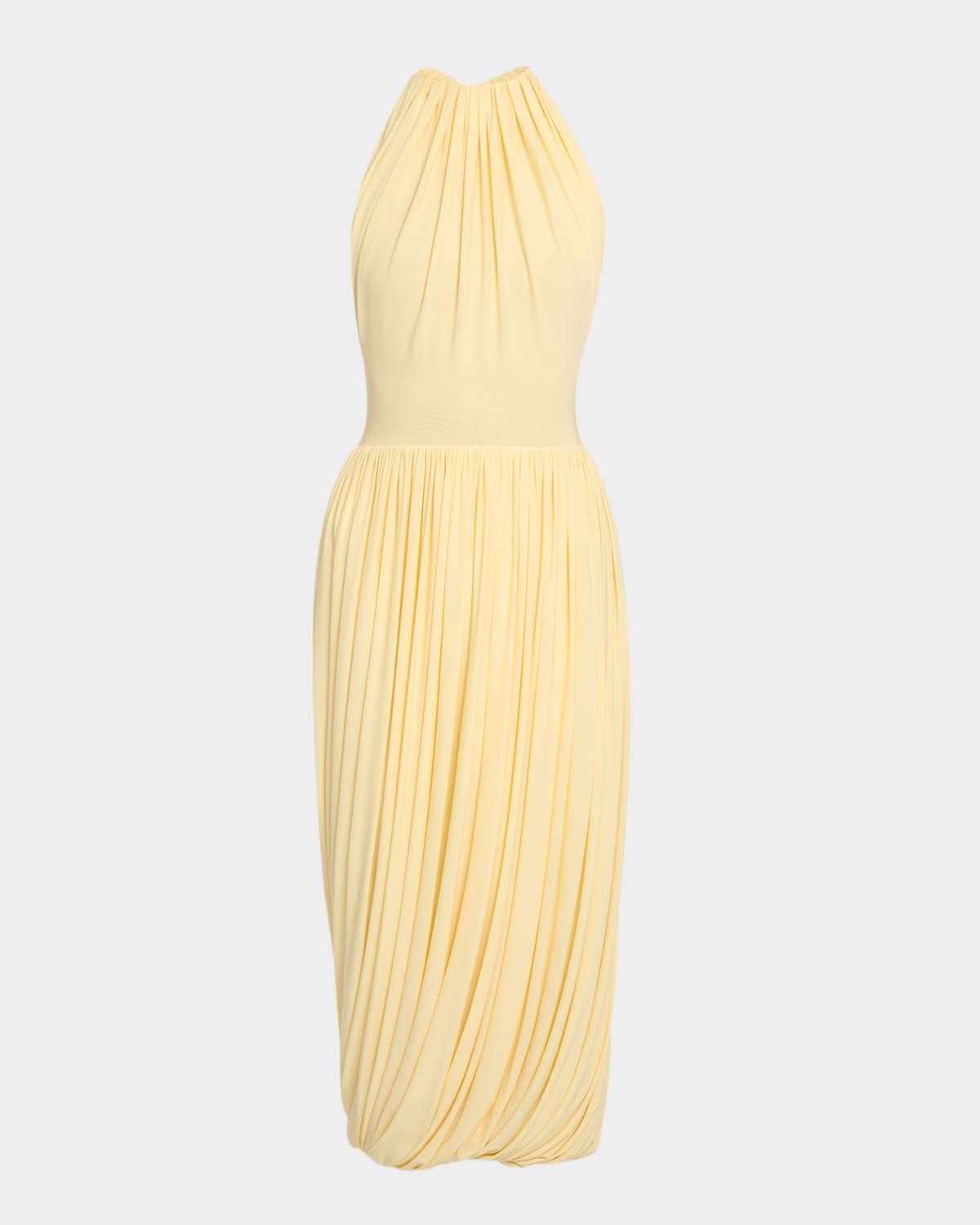 Gathered Jersey Midi Dress