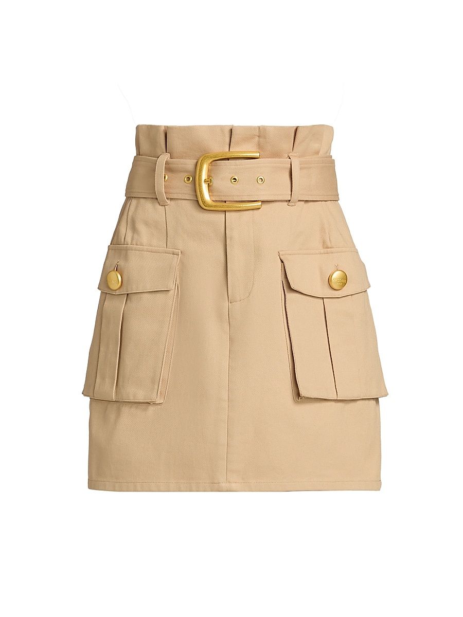 Women's Maelis Paperbag Miniskirt - Macadamia Brown - Size 0