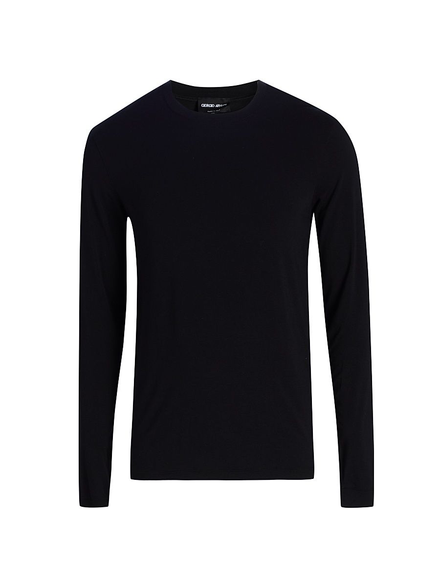 Men's Mr. Armani Long-Sleeve T-Shirt - Black - Size 46