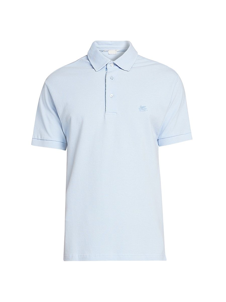 Men's Solid Basic Polo Shirt - Blue - Size XXL