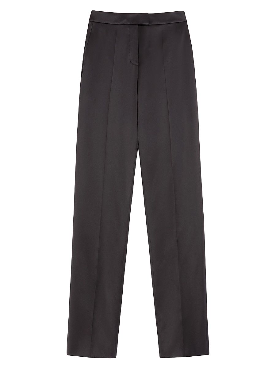Women's Double Duchesse Stretch Trousers - Black - Size 2