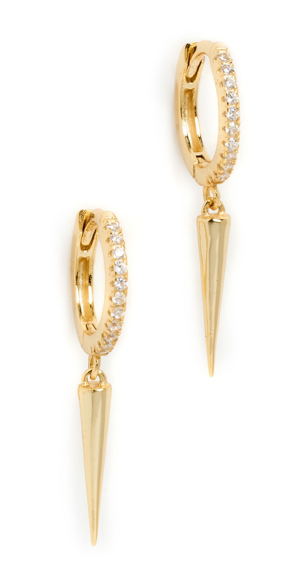 SHASHI Dagger Hoop Earrings Yellow Gold One Size