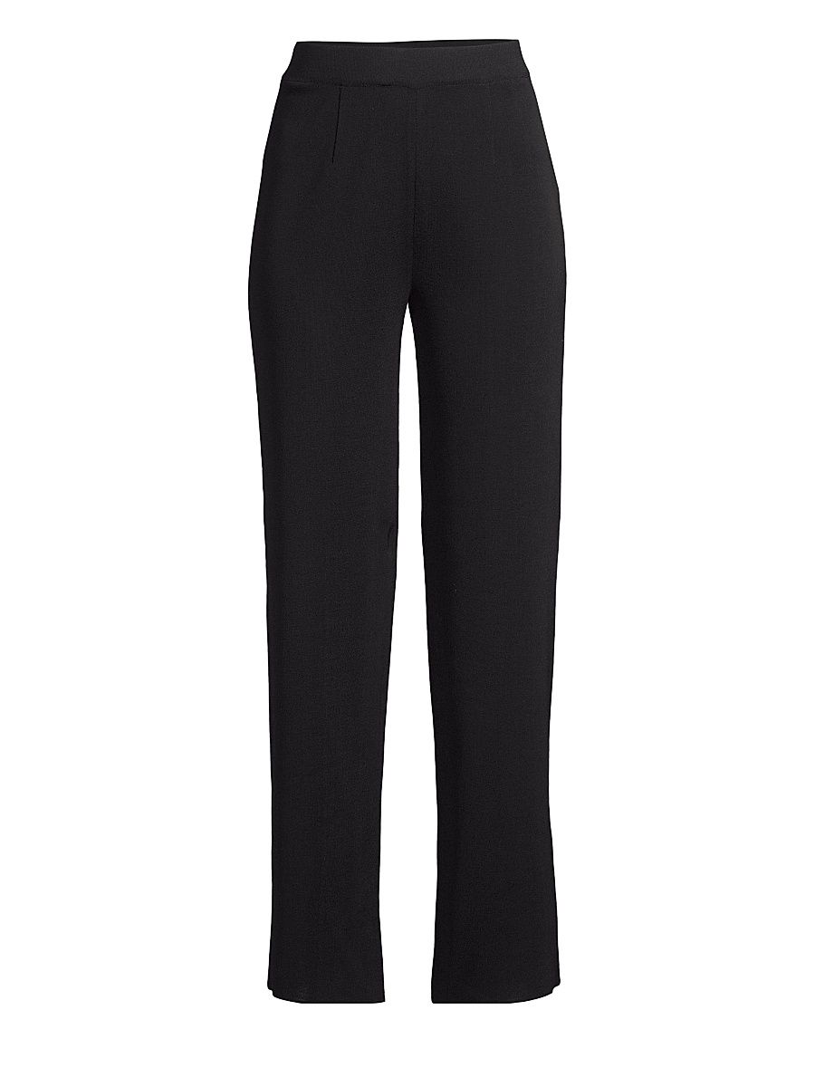 Women's Tailored Wide-Leg Pants - Black - Size Medium