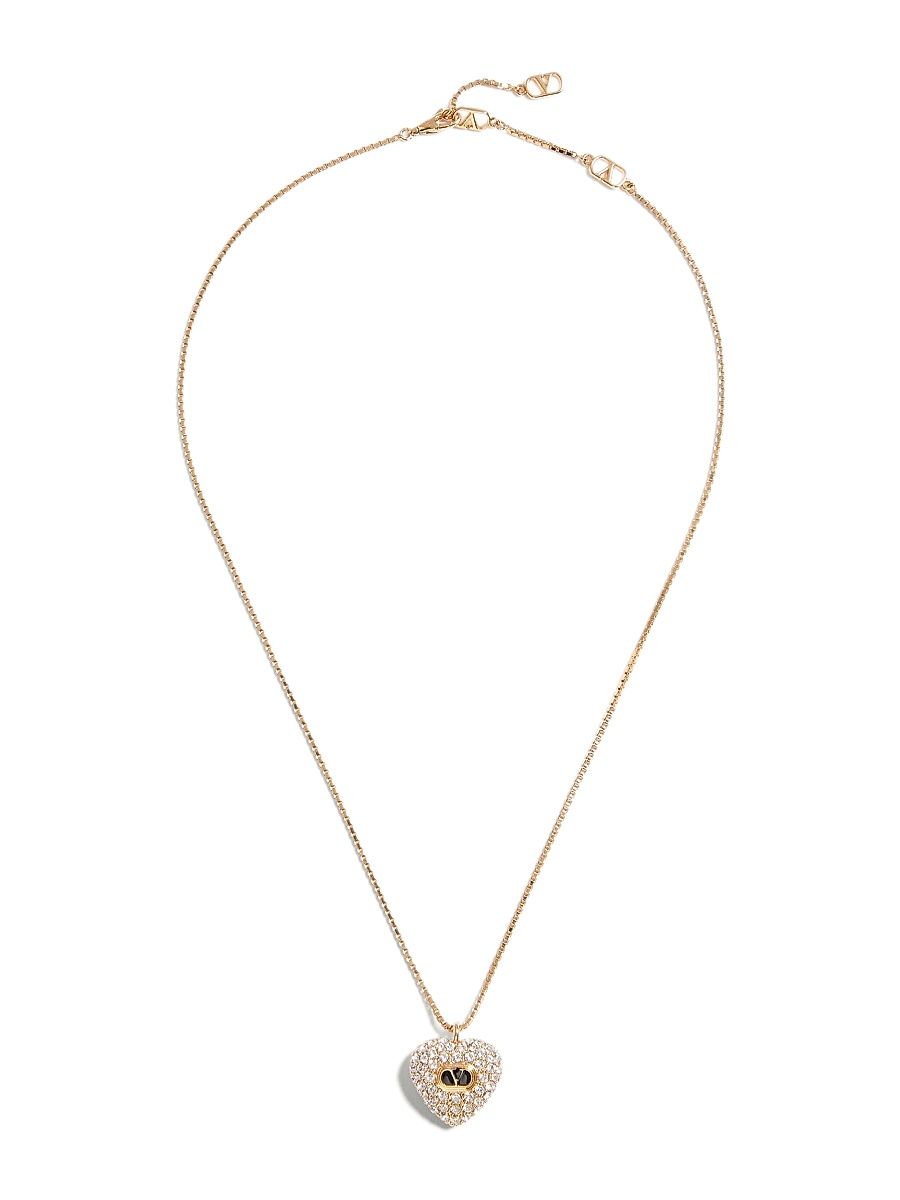 Women's Coeur Royal Necklace in Metal, Enamel and Swarovski Crystals - Gold Crystal