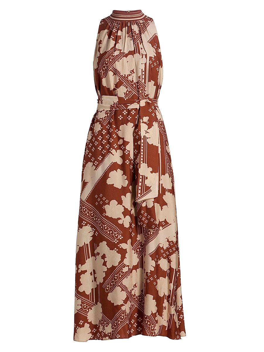 Women's Alana Printed Maxi Dress - Amber Combo - Size Large