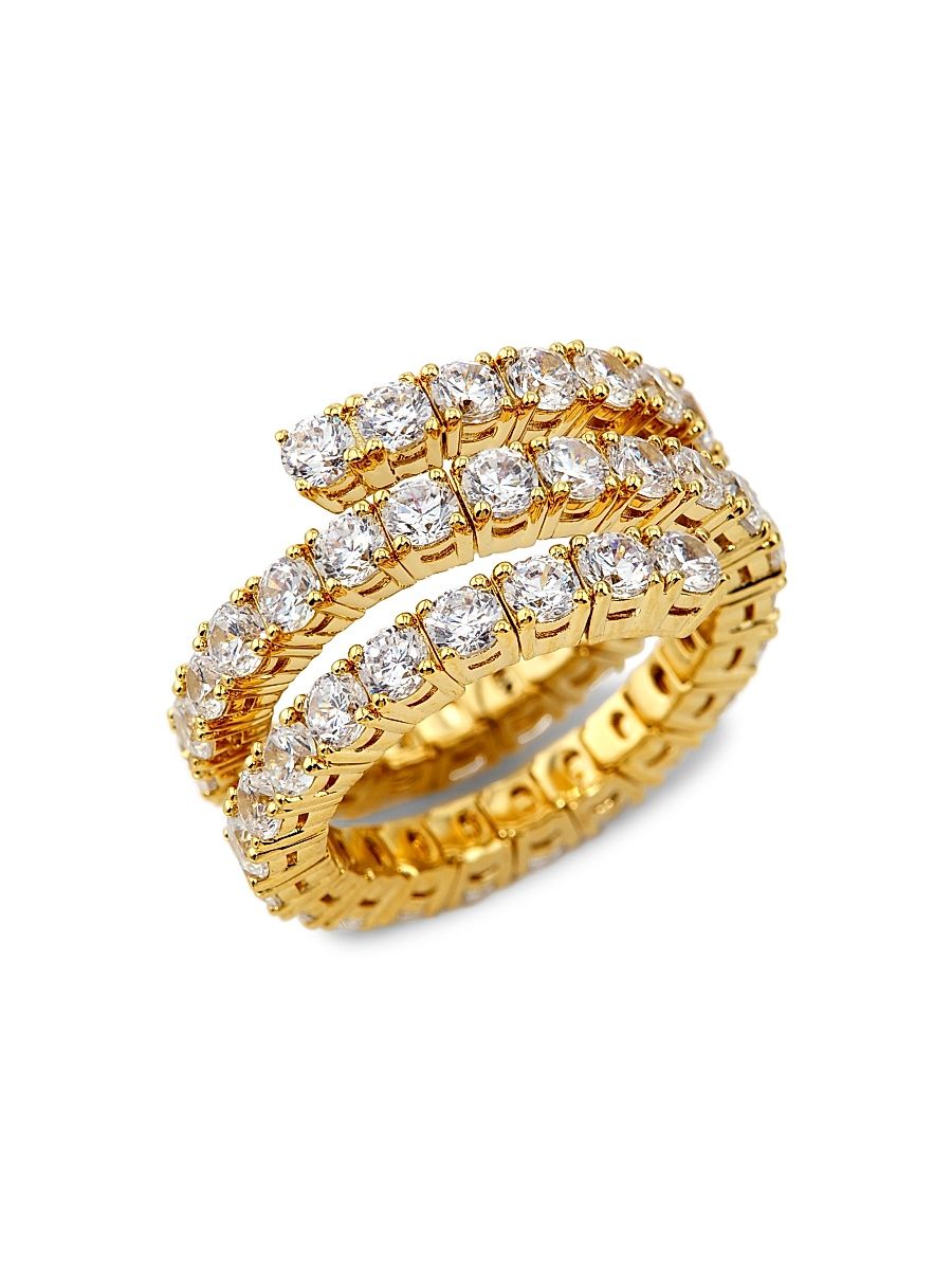 Women's Flex Cubic Zirconia Wrap Ring - Gold - Size 5