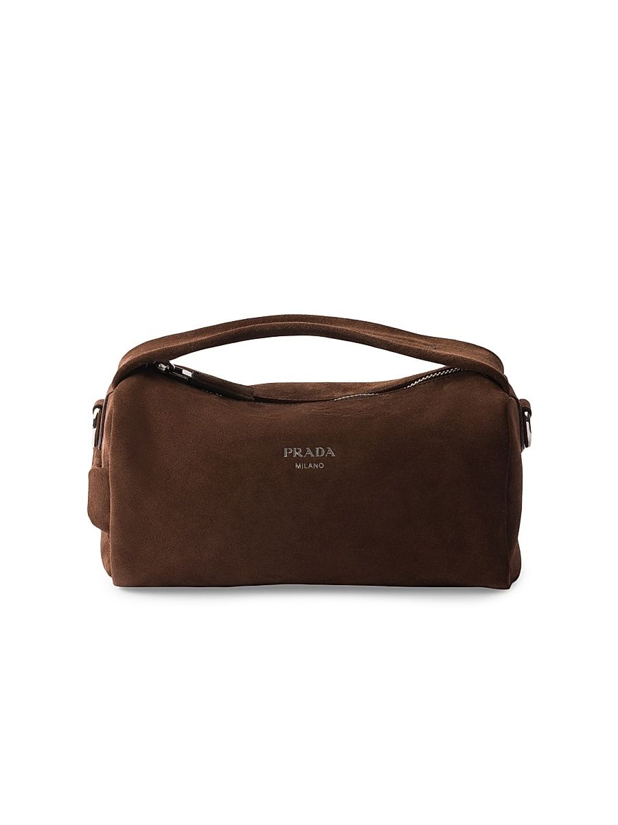Men's Suede Leather Shoulder Bag - Brown