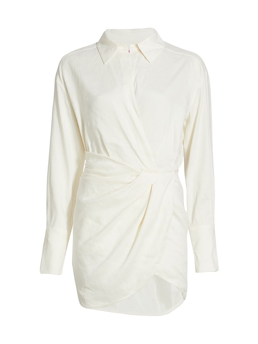 Women's Puno Asymmetric Linen Minidress - Ivory - Size Large