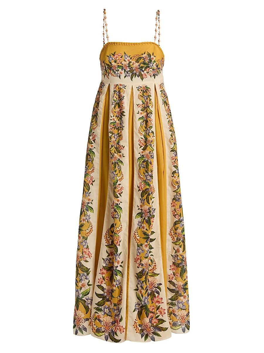 Women's Hilo Striped Cotton A-Line Maxi Dress - Sand - Size XL