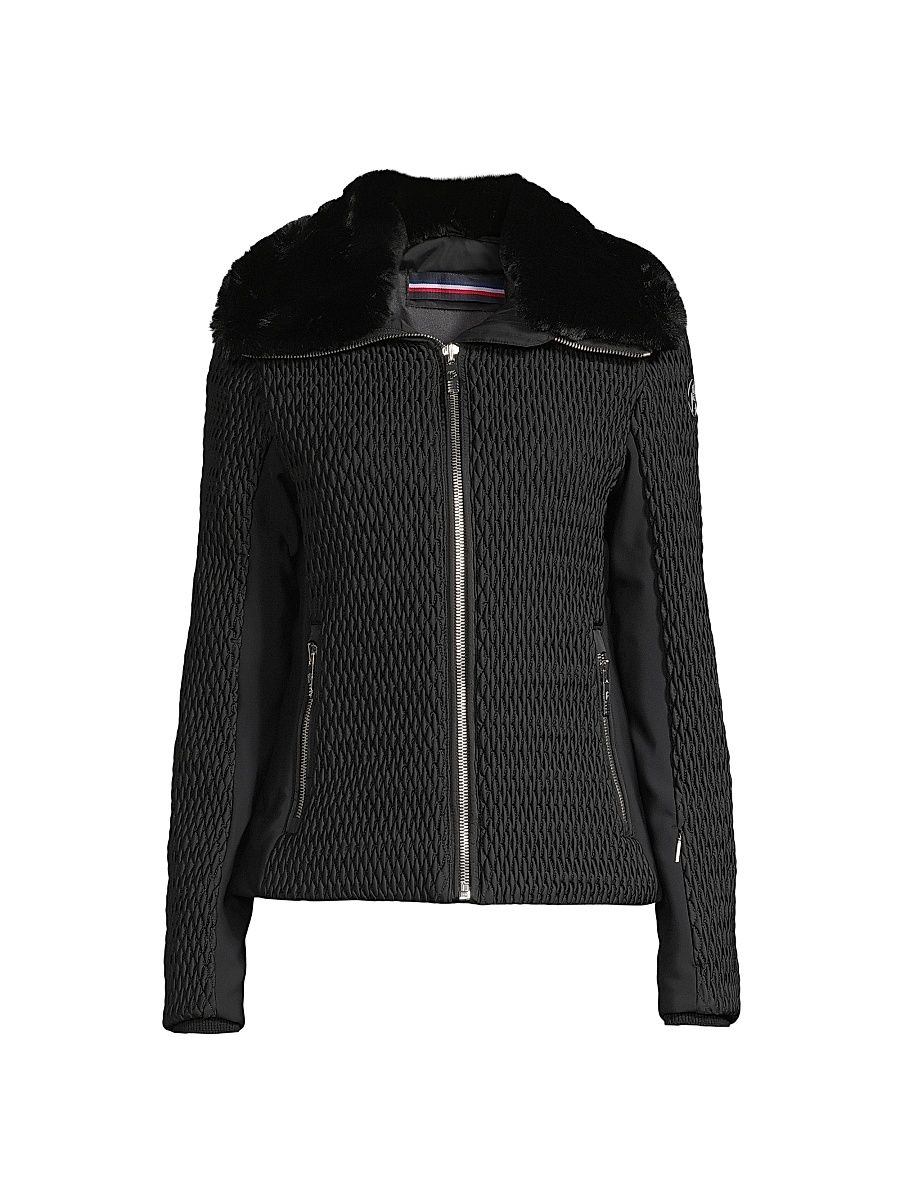 Women's Montana Thindow Faux Fur-Trimmed Puffer Jacket - Noir - Size 12