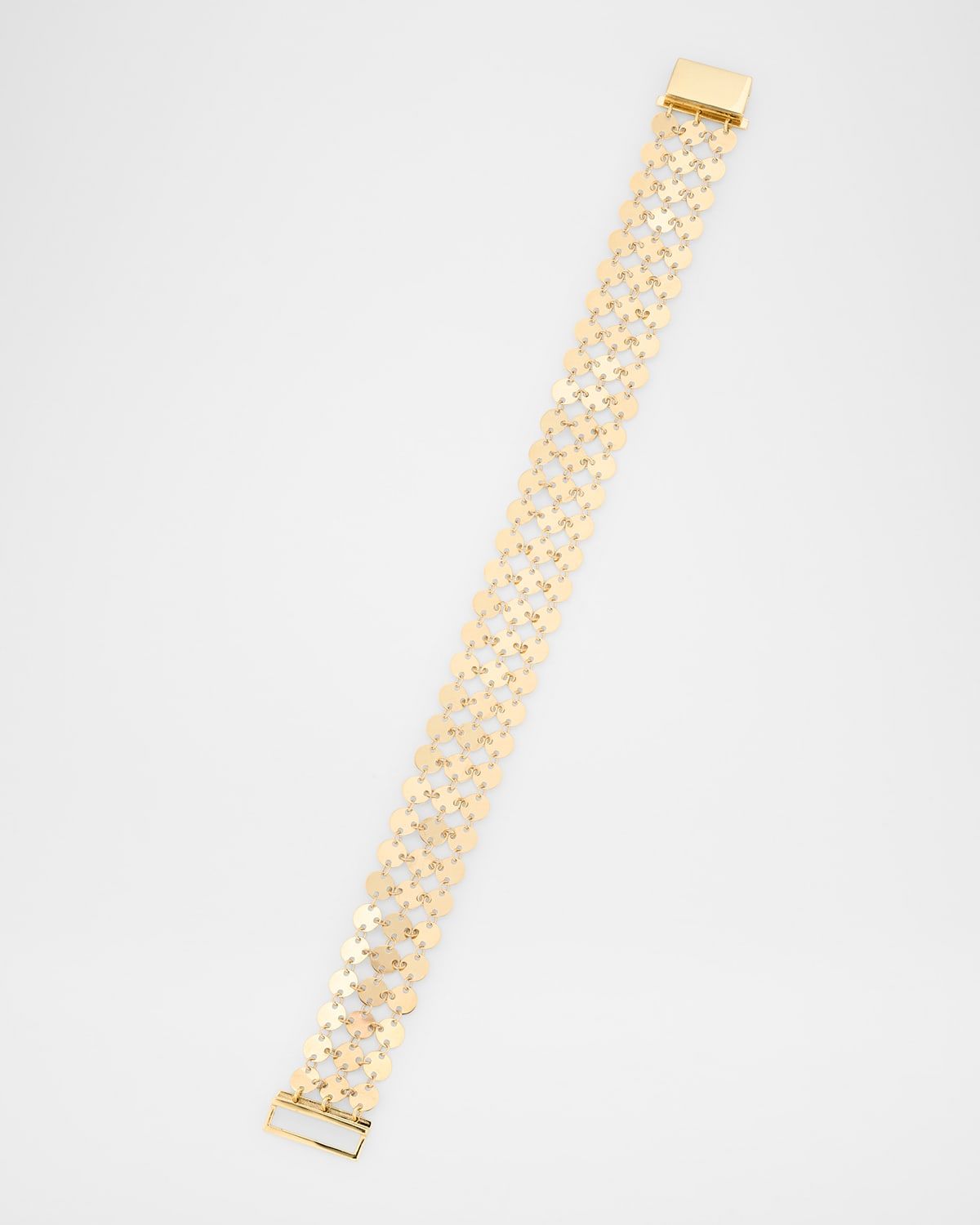 14K Yellow Gold Laser Chainmail 3-Row Bracelet