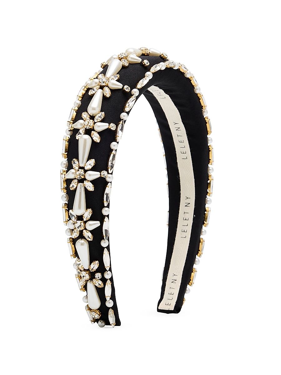 Women's Annie Embellished Satin Headband - Black