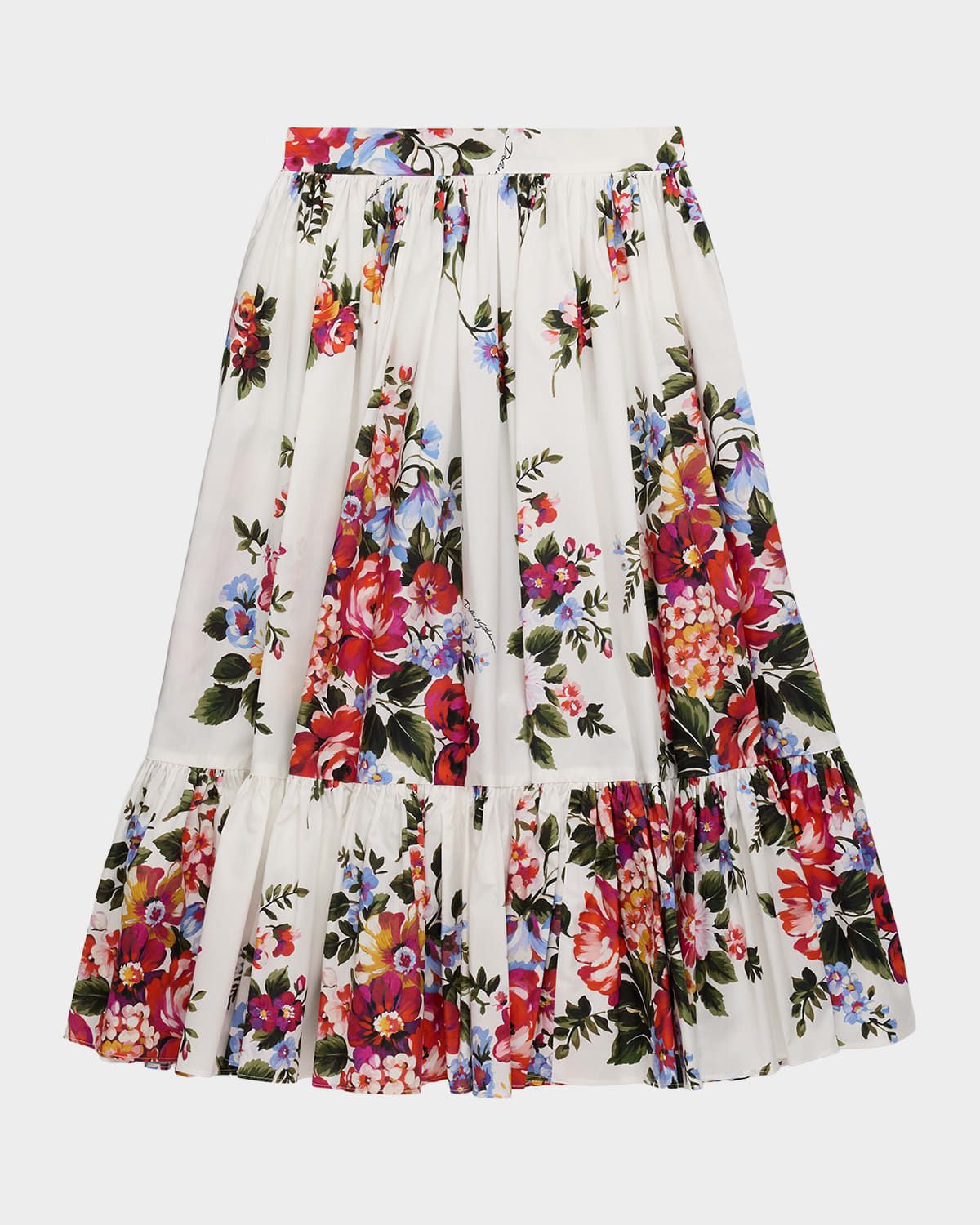 Girl & apos;s Long Floral Poplin Skirt, Size 2-6