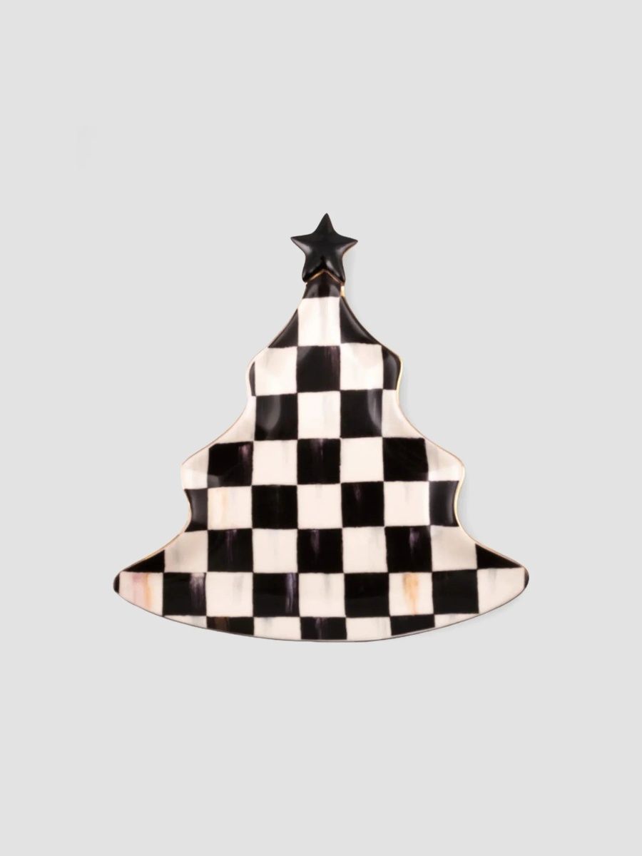 MacKenzie-Childs Courtly Check Ceramic Tree Tray