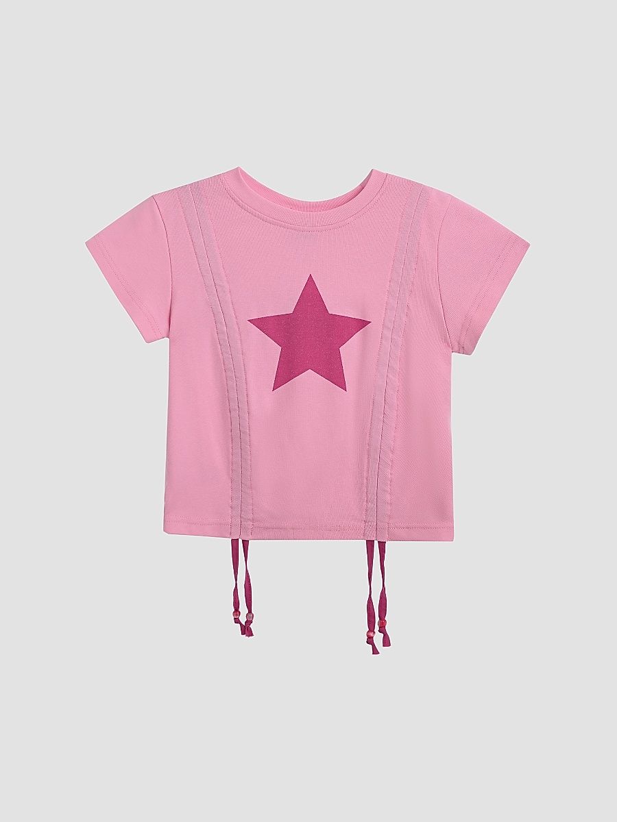 Little Girl's & Girl's Star Accent T-Shirt - Pink - Size 10