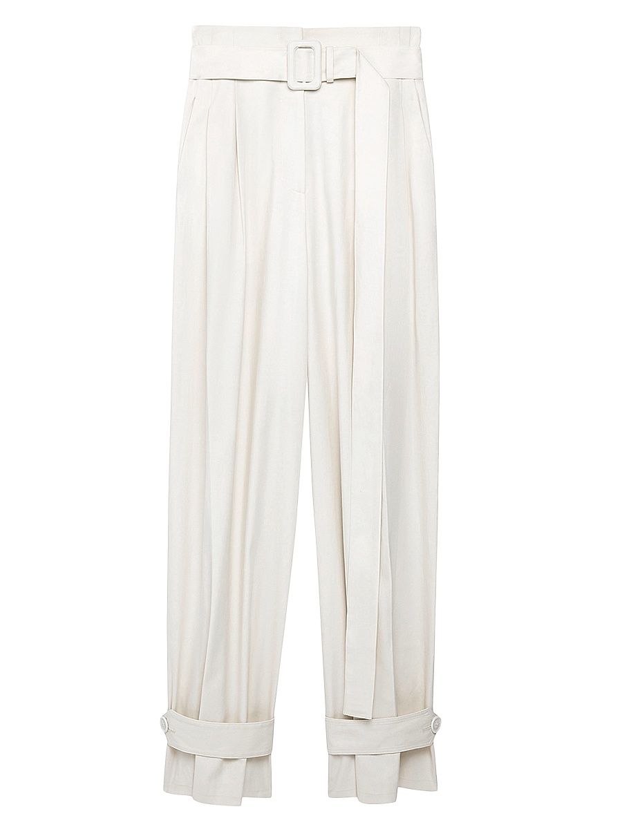 Women's Tab Trousers - Off White - Size 14