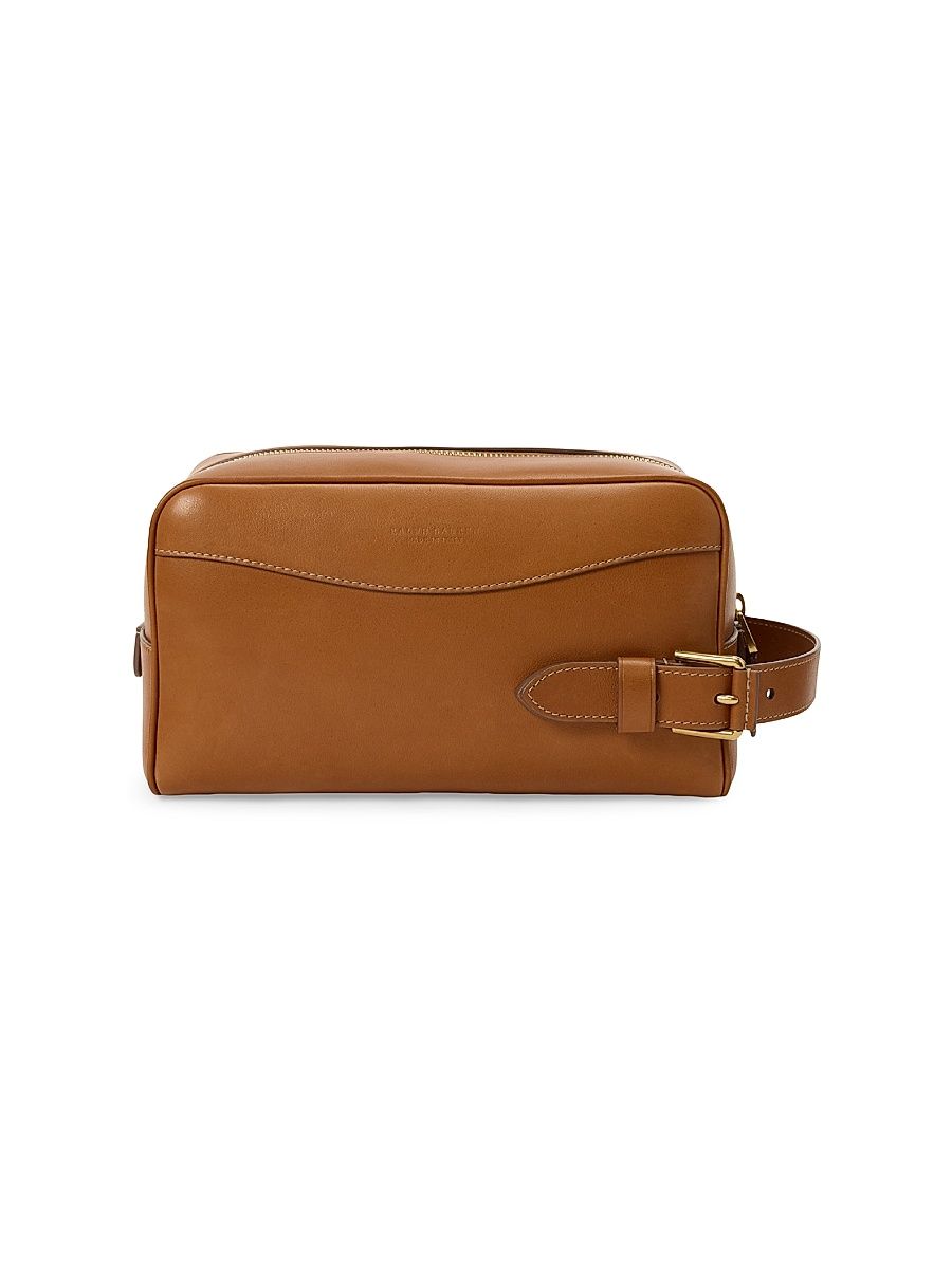 Ralph Lauren Purple Label Bedford Leather Toiletry Bag - Tan