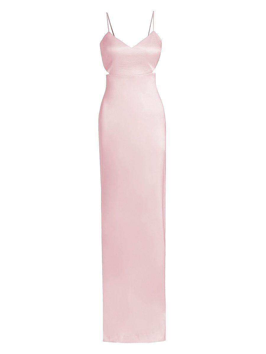 Women's Christine Satin Waist Cut-Outs Gown - Pale Pink - Size 16