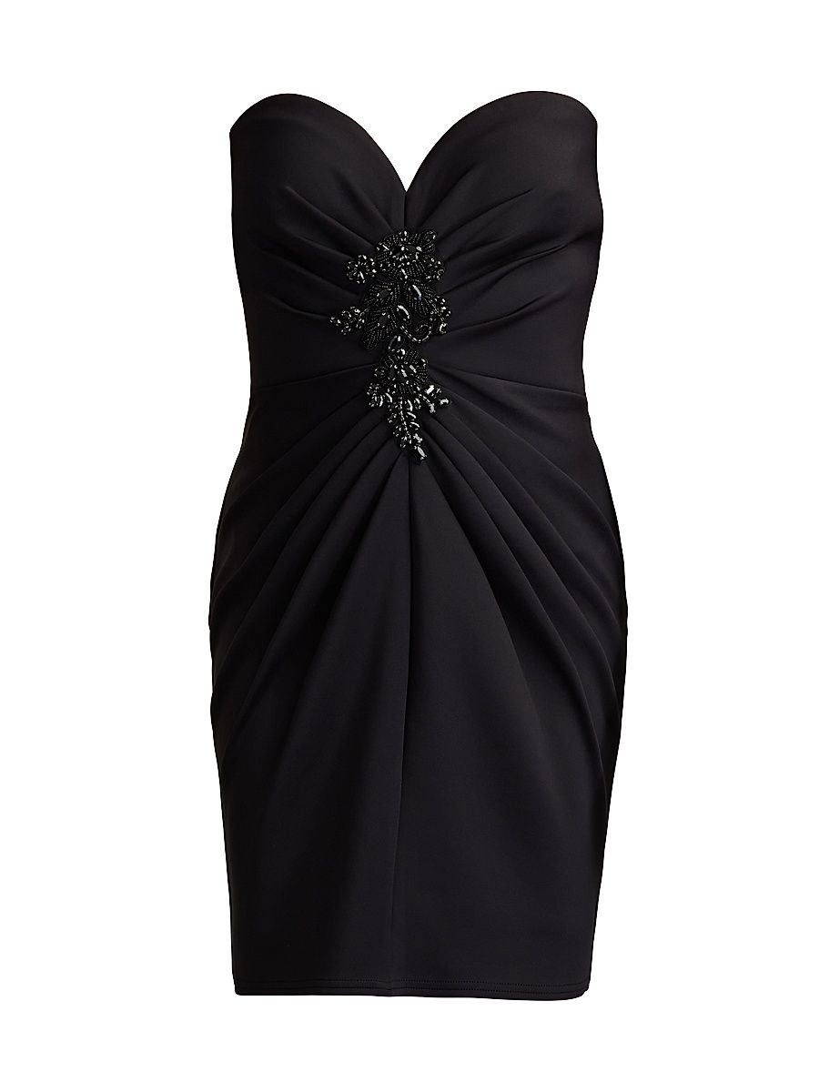 Women's Embellished Strapless Sheath Cocktail Dress - Black - Size XS