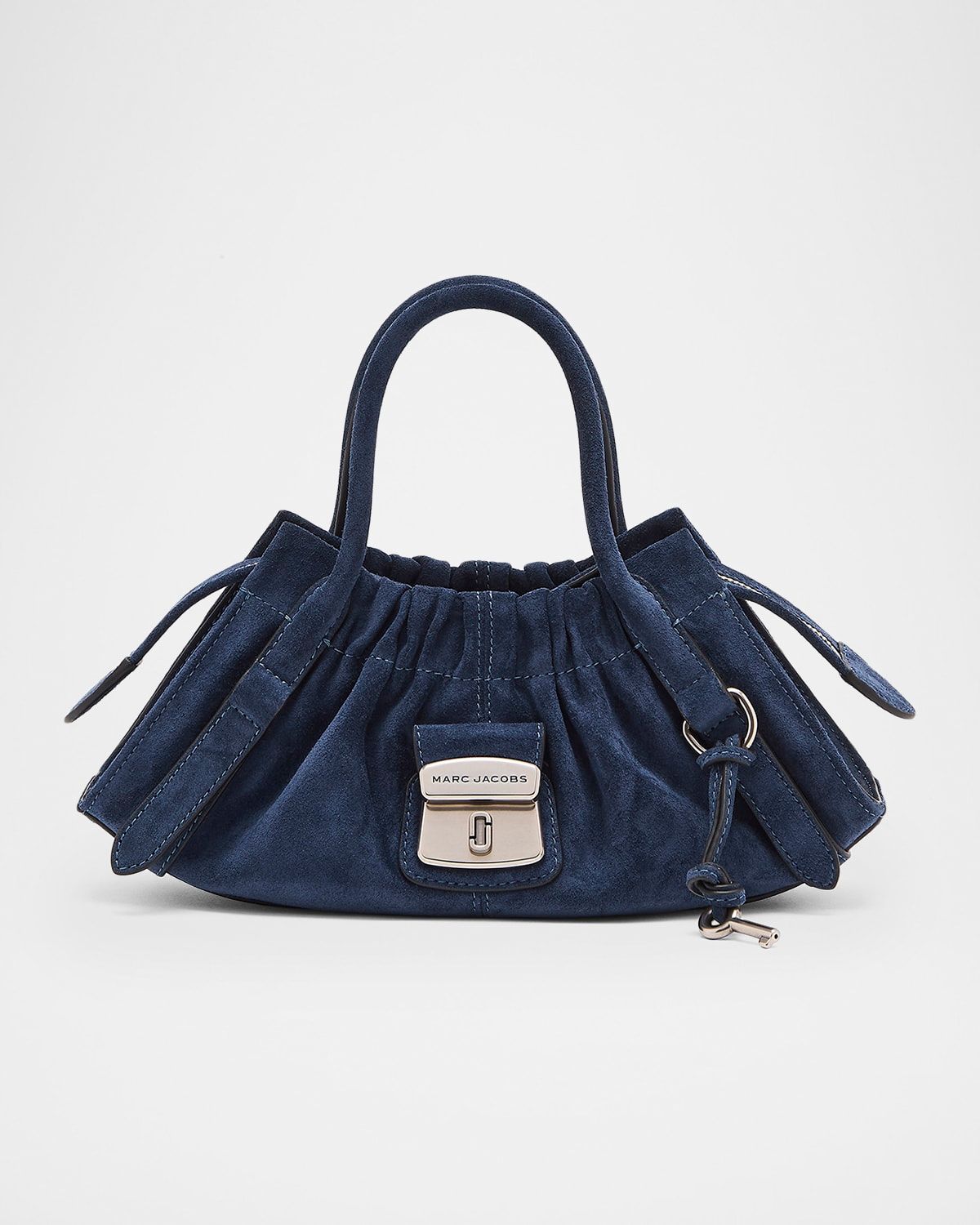 The Cristina Small Ruched Suede Satchel Shoulder Bag