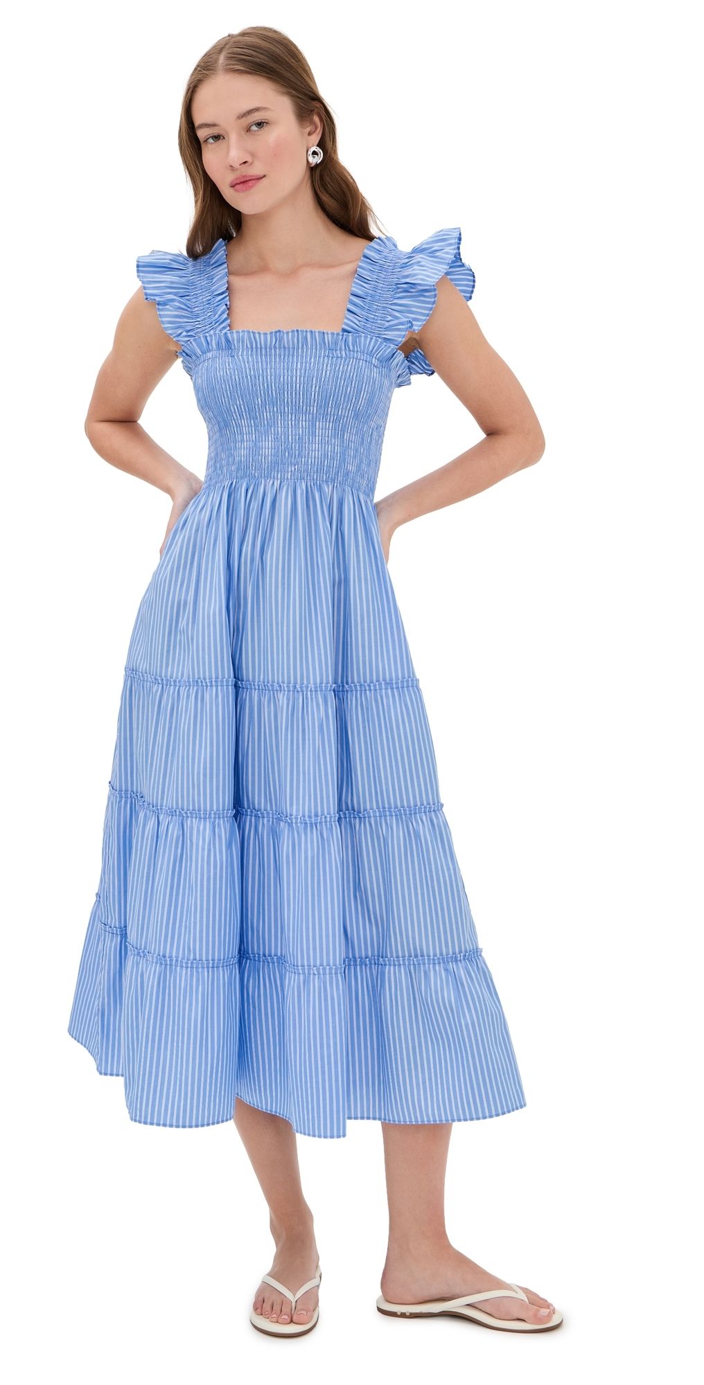 Hill House Home The Ellie Nap Dress Blue Stripe XS