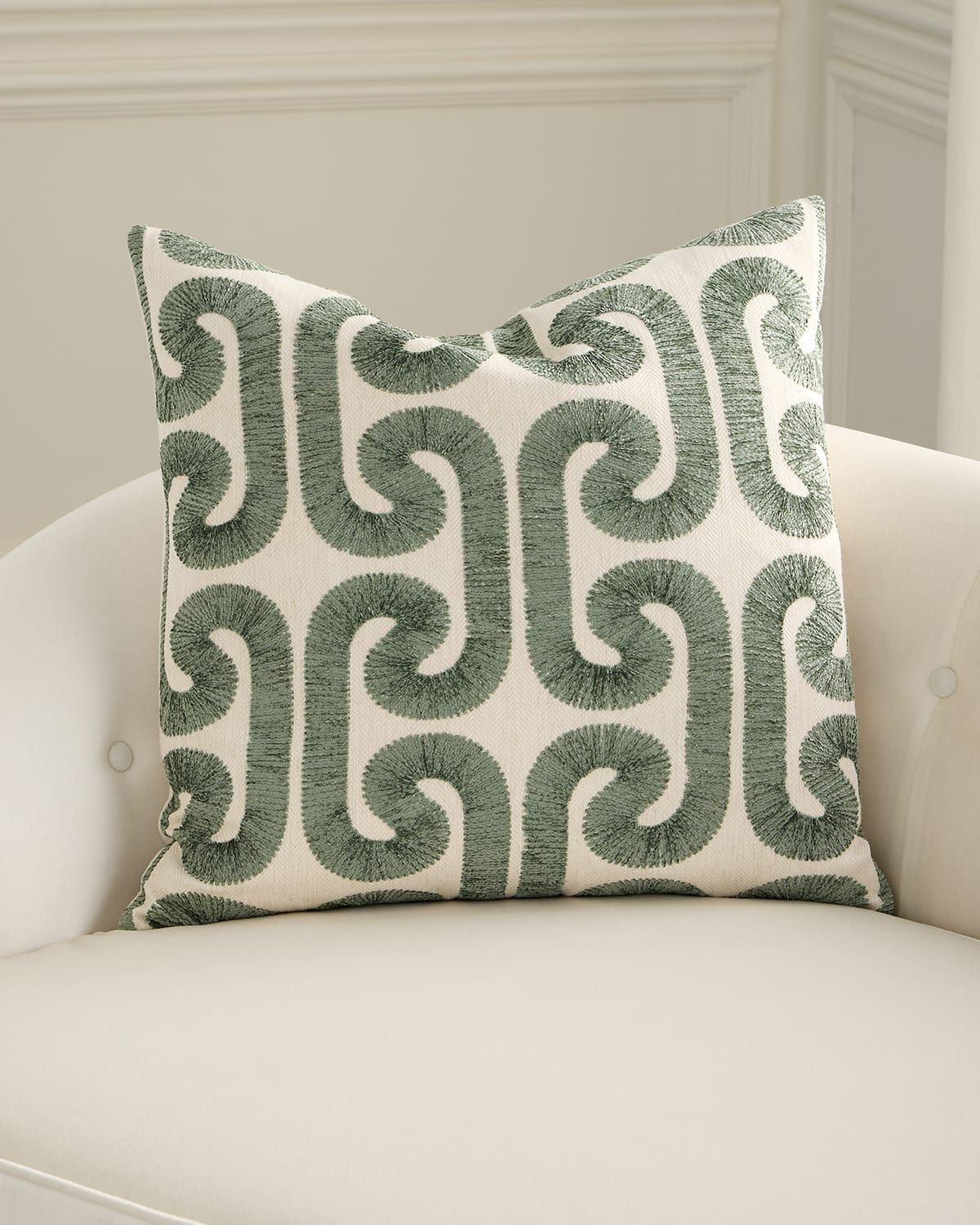 Hathaway Embroidered Pillow, 24" Square