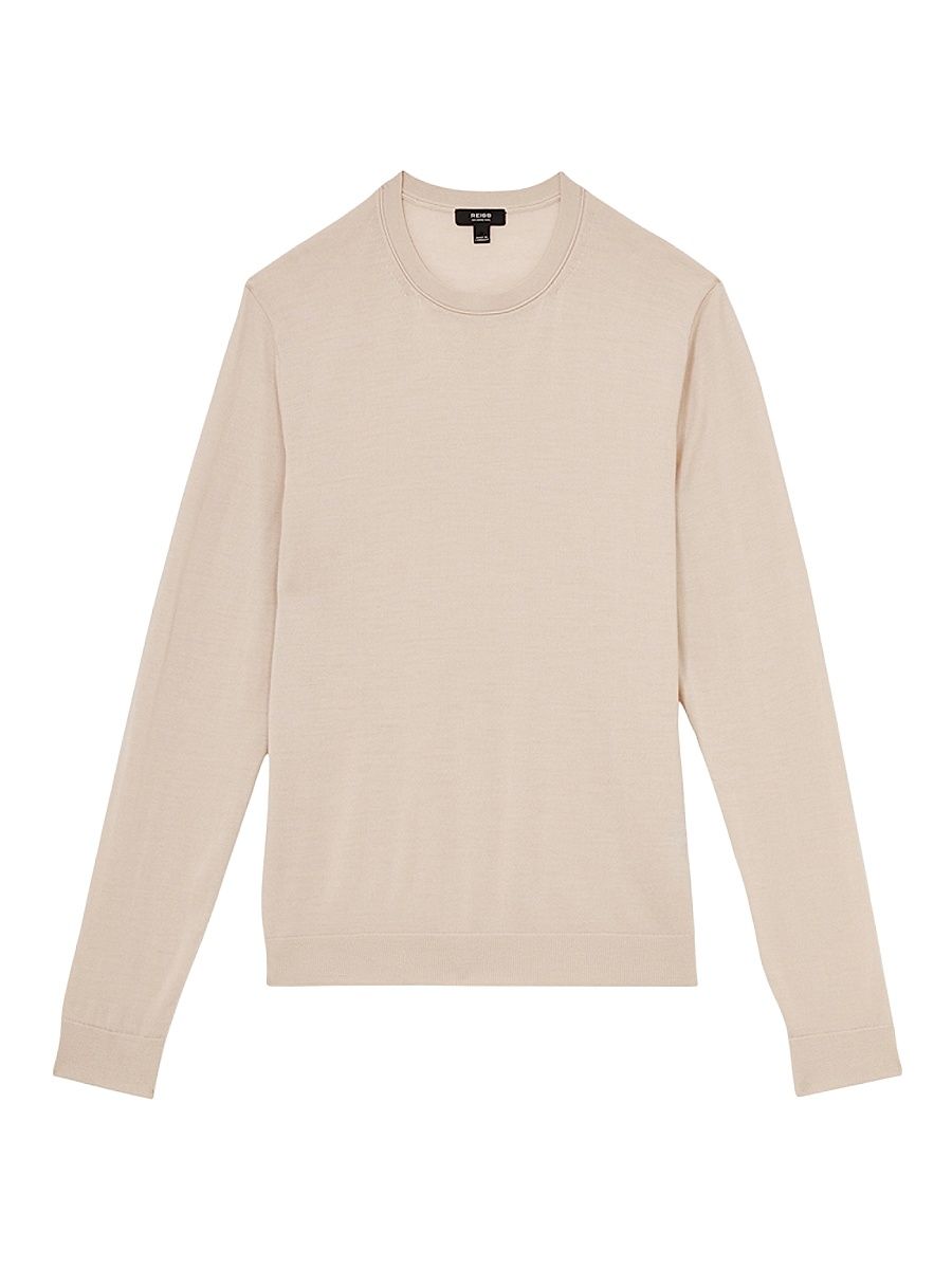 Men's Wessex Merino Wool Crewneck Sweater - Beige - Size XL
