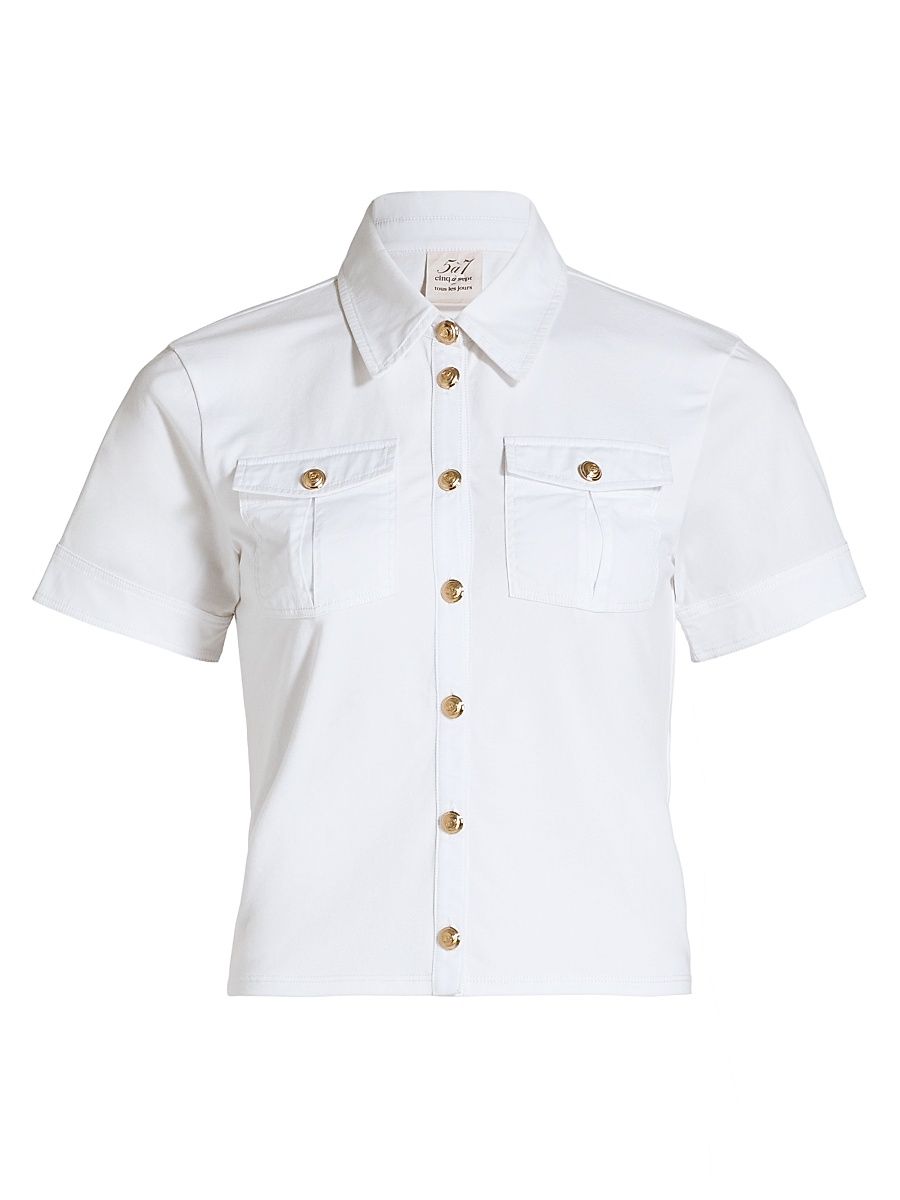 Women's Tiana Cotton-Blend Top - White - Size XL