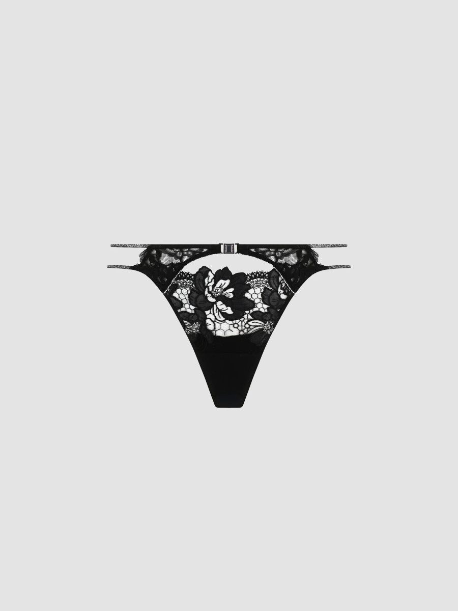 Lise Charmel Women's Cuir Sexy Couture G-String - Noir Argent - Size XL