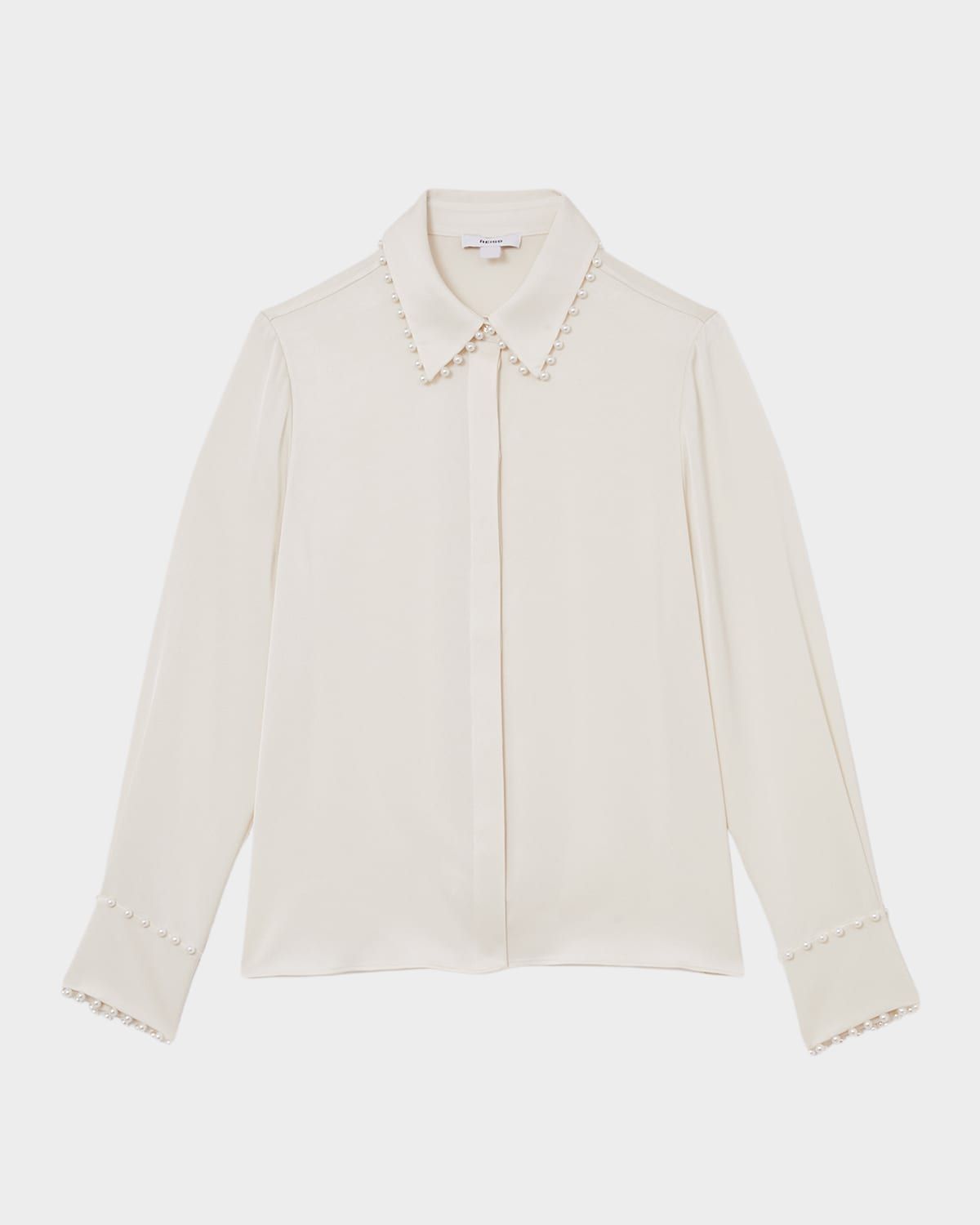 Lois Satin Faux-Pearl Trim Shirt