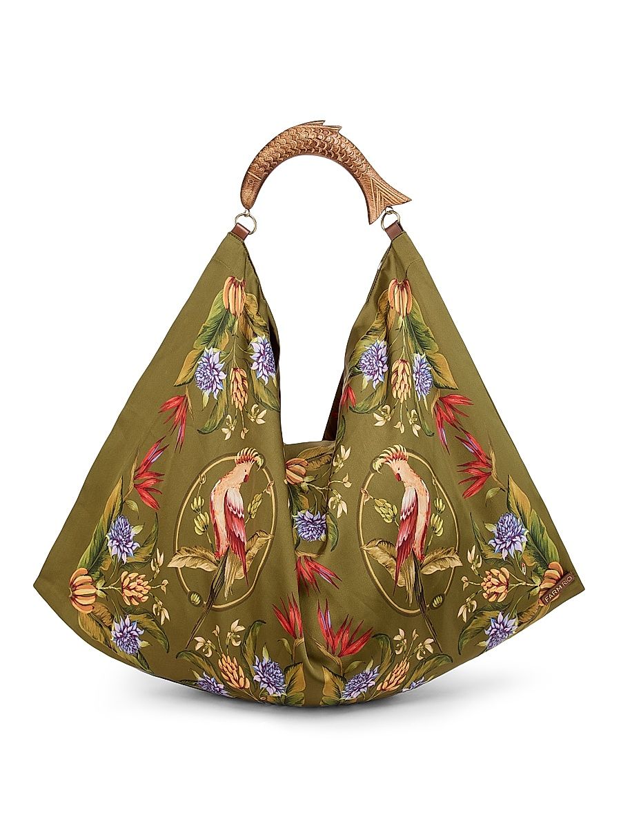 Women's Satin Scarf Medium Bag - Tropical