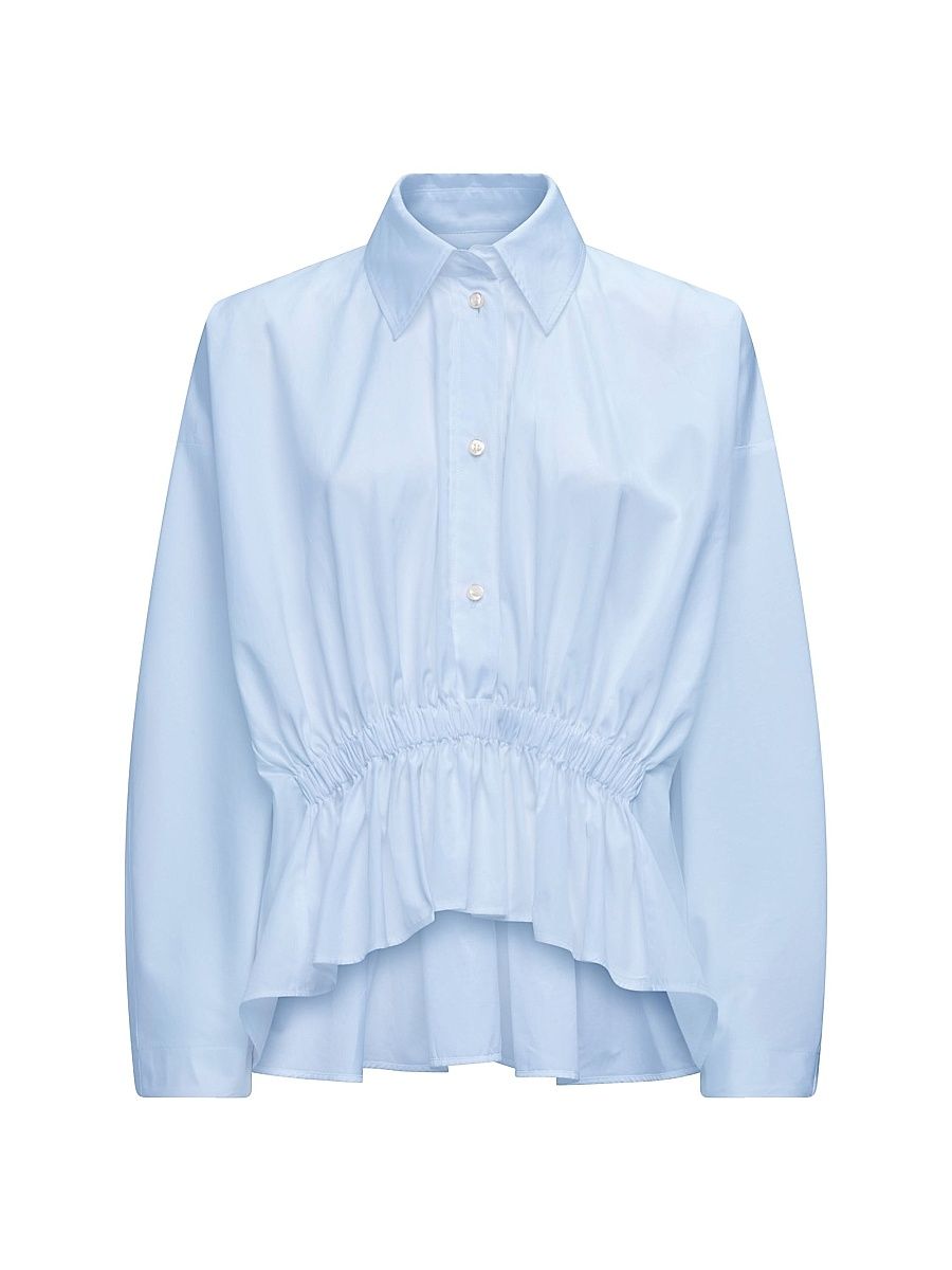 Women's Tarquinia Gathered Top - Pale Blue - Size 14